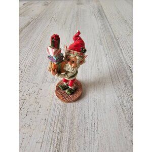 Enesco buster elf presents AS IS North Pole village Xmas tree figurine